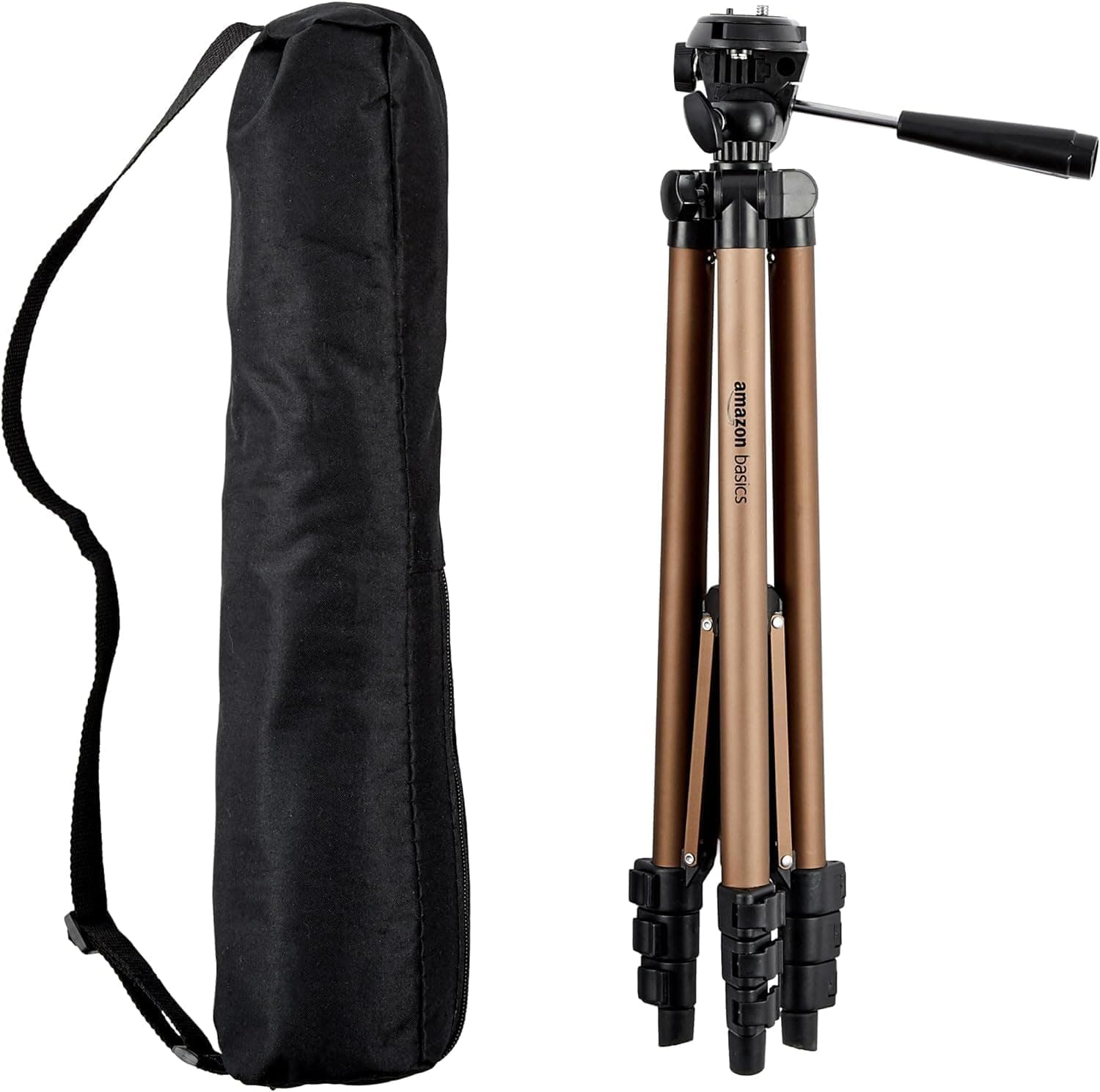 Amazon Basics - Tripé leve de 127 cm com capa, champanhe