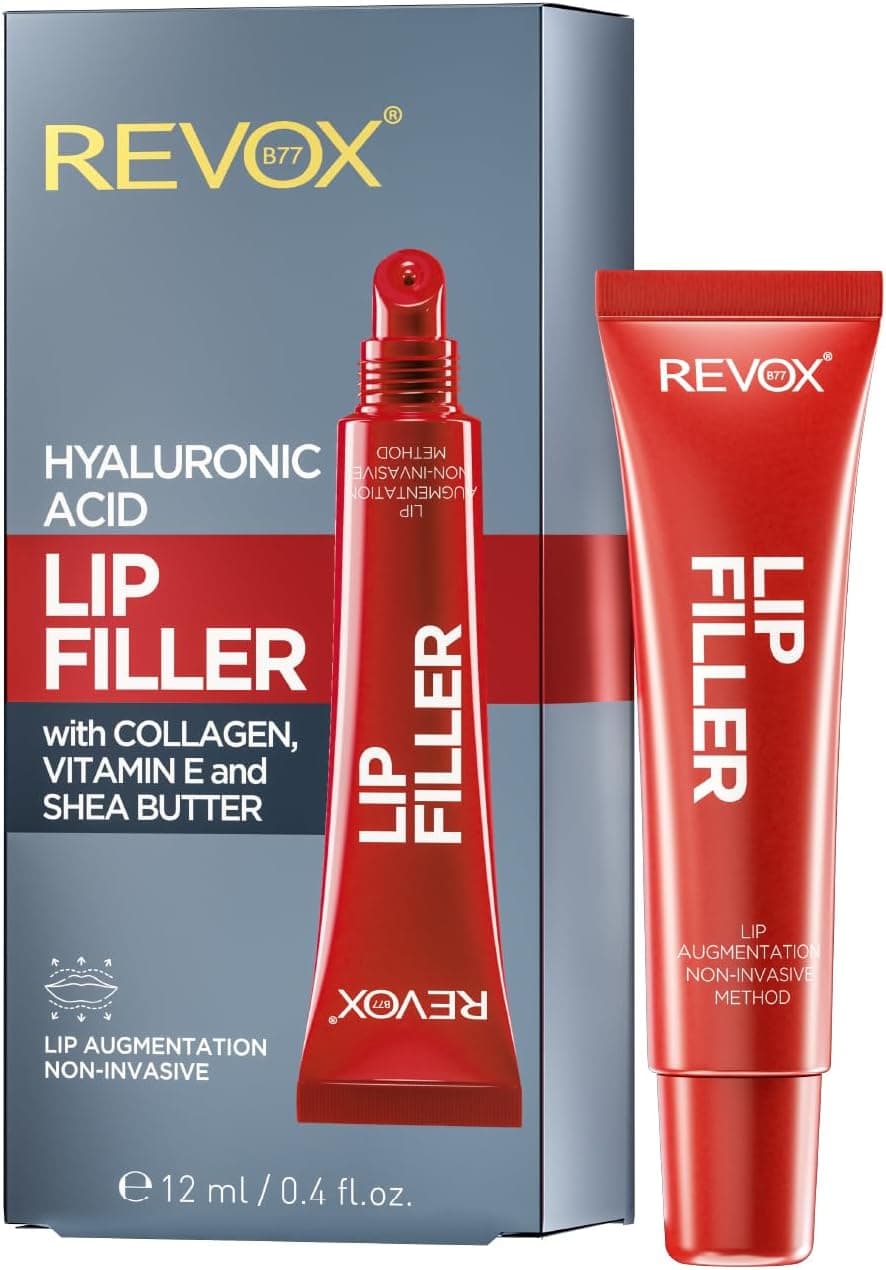 REVOX B77 - Lip Filler Hyaluronic Acid, 12 ml, volume de lábios com ácido hialurónico, lábios mais volumosos e hidratados, reduz linhas finas e rugas, lábios mais macios e aveludados