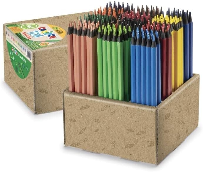 CARIOCA Lápis de cores TITA ECO | caixa de 144 lápis feita com 79% de plástico regenerado, cores sortidas, ponta Ø 3,3 mm, 144 peças