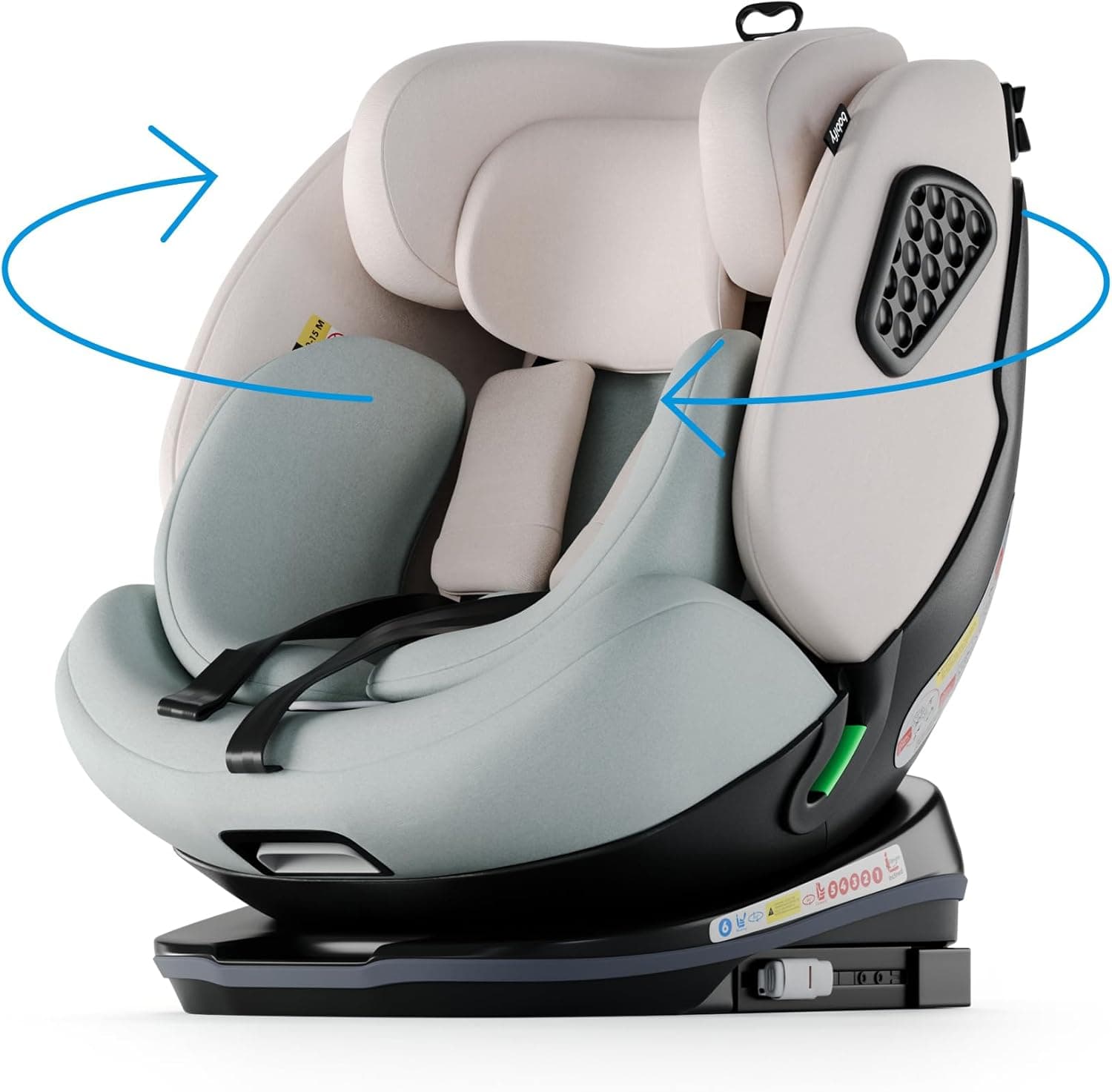 Babify Cadeira de carro bebé grupo 0 1 2 3 ISOFIX com rotação de 360°, 6 Ângulos de reclinação, adequado de 40 a 150 cm de alta segurança ECE R129, fácil instalação