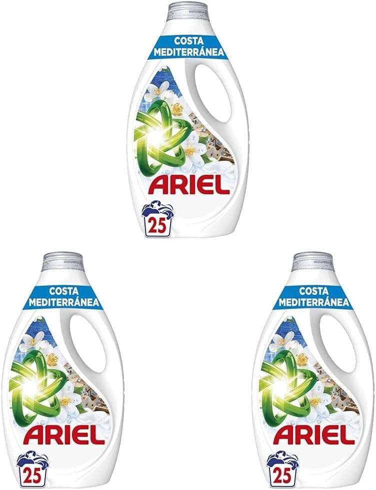 SteelSeries Ariel Sea Breeze And Jasmine, Detergente Líquido, 25 Lavagens (Pacote de 3)