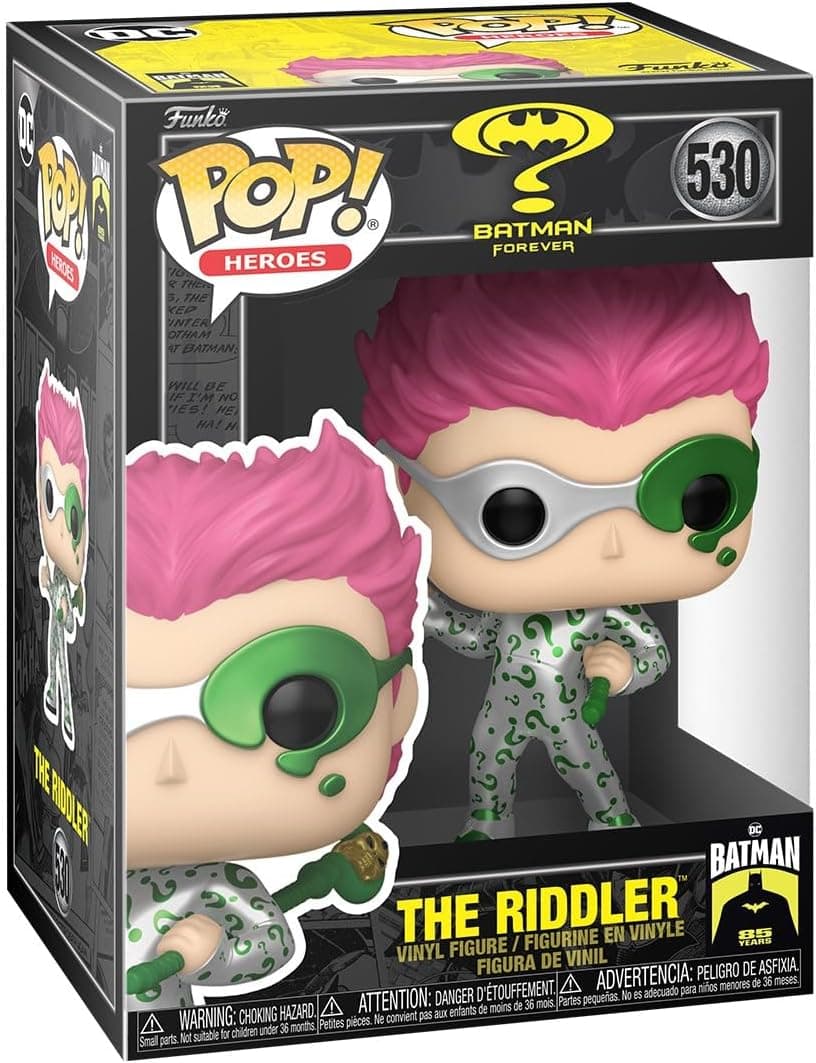 Funko Pop! Filmes: BM Forever - The Riddler - Metálico - Batman Forever 1995 - Figura de vinil colecionável 