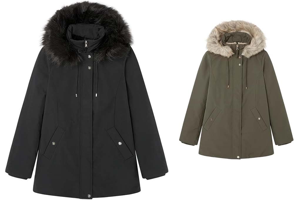 SPRINGFIELD Hooded Parka | Casaco com fecho, cordões e bolsos para mulher