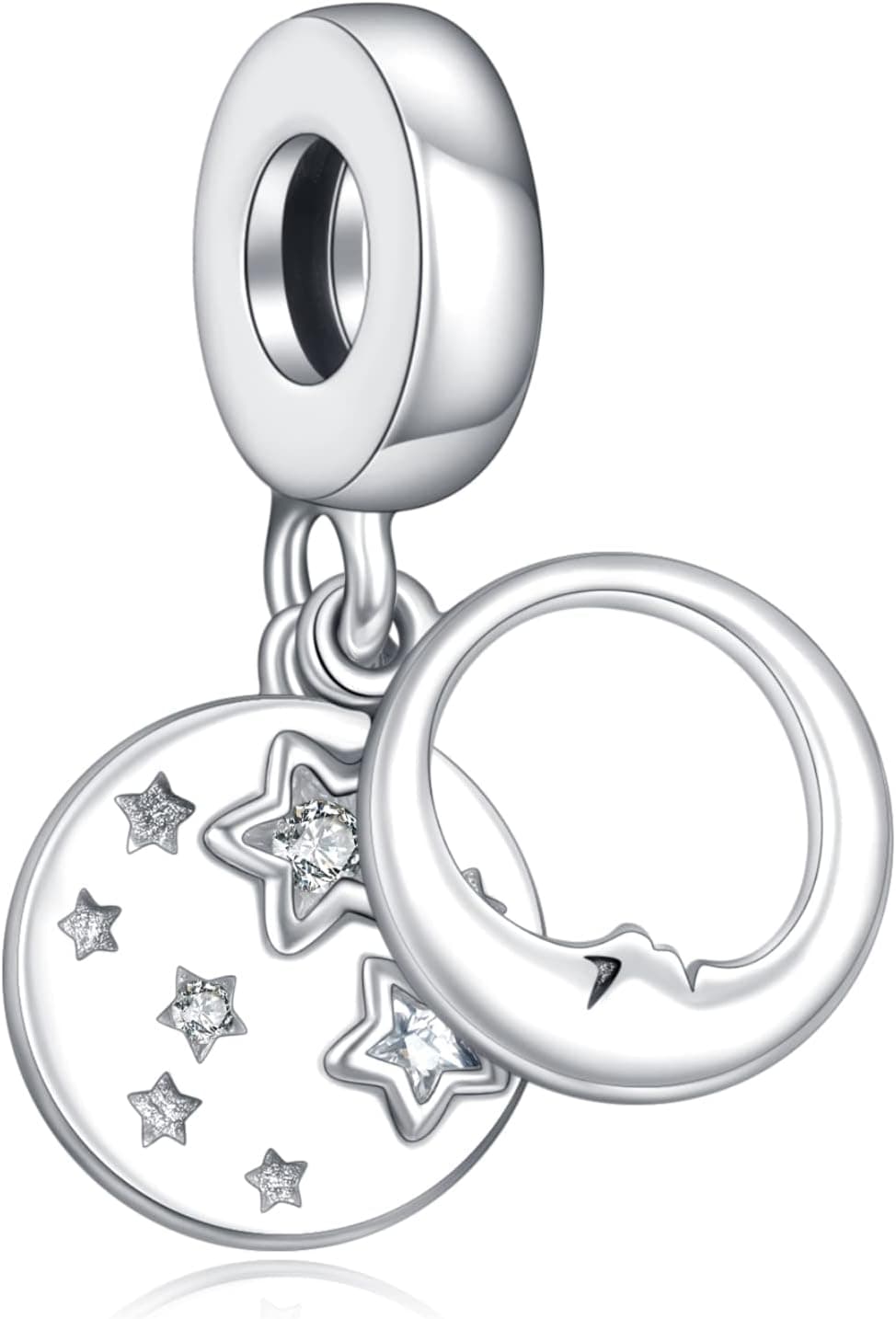 HAEPIAR S925 Encanto de prata para colar pulseira de prata esterlina Dangles 100th Mouse um pequeno volante circular para mulheres meninas presentes