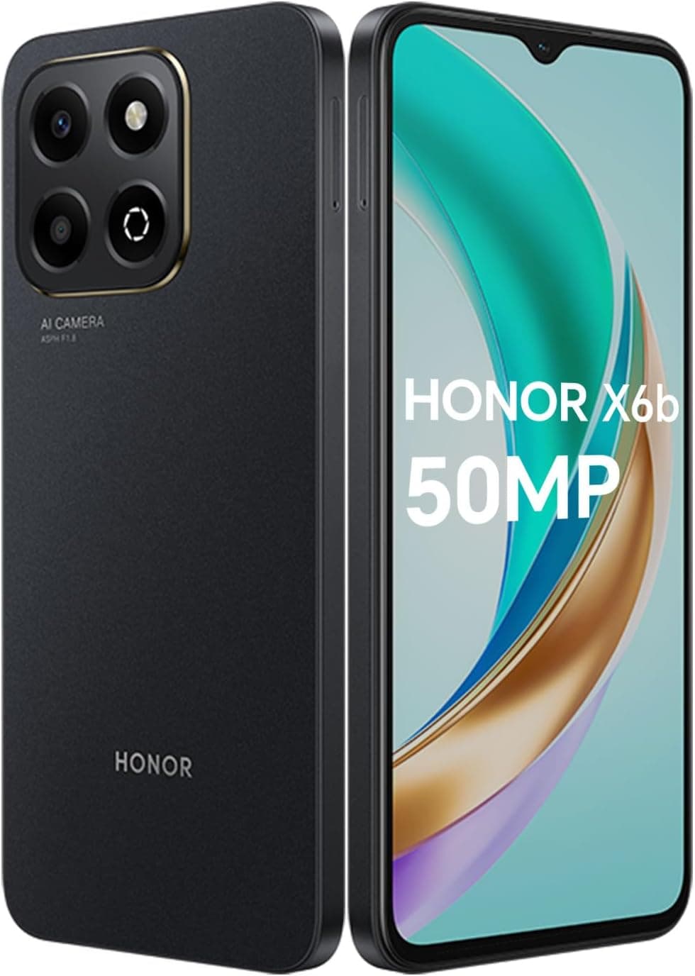 HONOR X6b 4G Smartphone 4GB 128GB, câmara de 50 MP, bateria de 5200 mAh, 6,56" 90Hz TFTLCD, Android 14, Dual Sim, NFC, preto