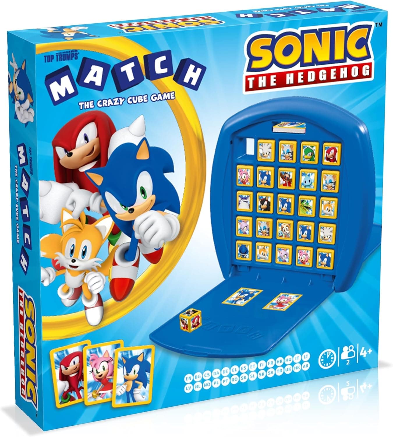 Top Trumps Match Sonic - Jogo de Mesa Infantil, Conecte 5 Dados Iguais no Seu Painel, Jogo de Memória para 2 Jogadores, a Partir dos 4 Anos