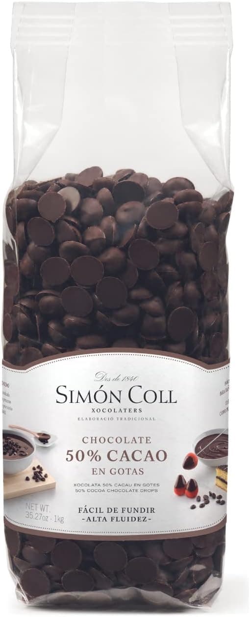 Simón Coll pepitas de chocolate (chocolate preto 50% cacau) (1 kg) resposta especial – chocolate Fondue ideal fonte em cascata