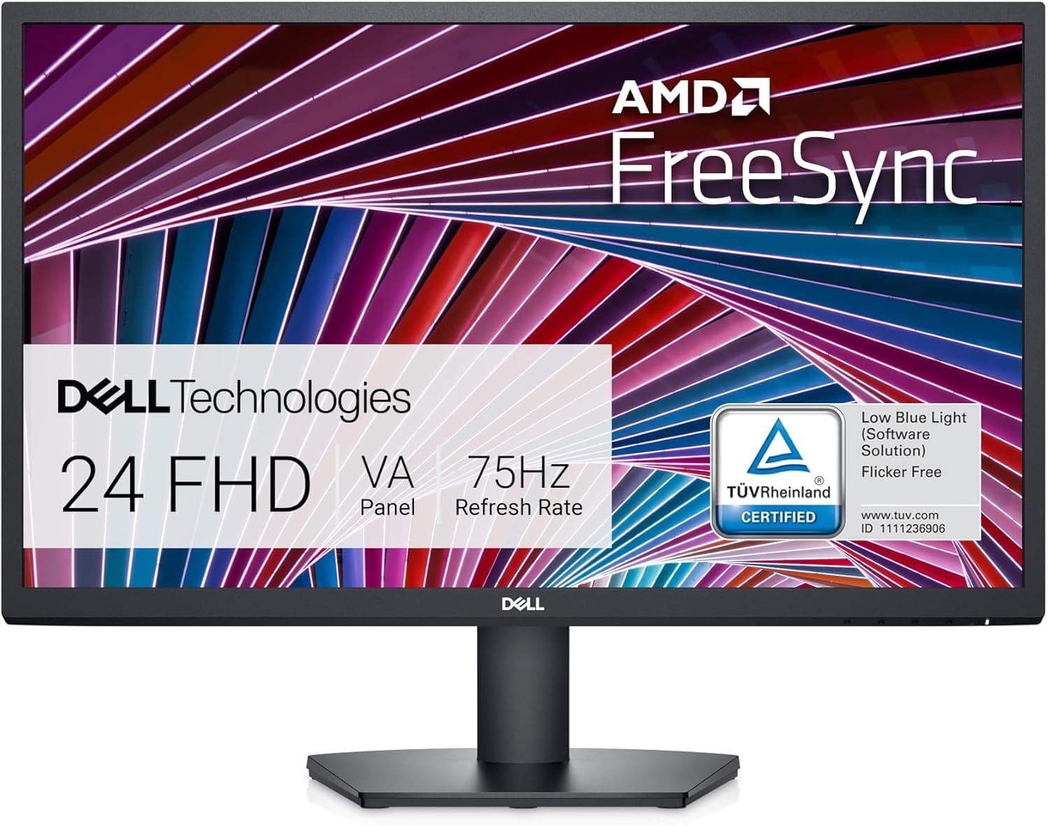 Dell SE2422HX 24" Full HD (1920x1080), monitor de 75Hz, VA, 5 ms, AMD FreeSync, HDMI, VGA, preto