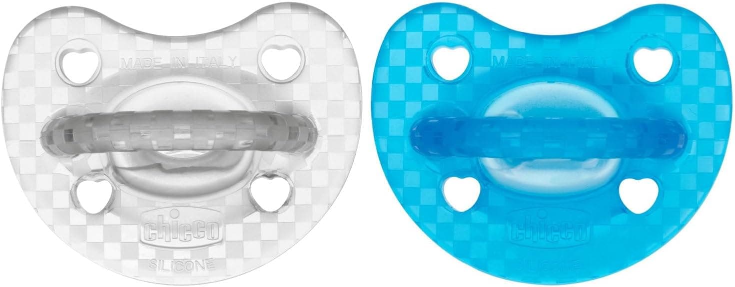 Chicco PhysioForma Gommotto Luxe, Chupeta de silicone de 16 a 36 meses, conjunto de chupetes suaves e delicados, apoiam a respiração física e promovem o desenvolvimento correto da boca, 2 peças