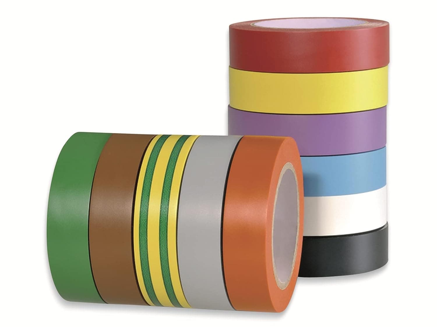 HelaTape Flex 15, 10 rolos de fita isoladora elétrica 15 x 10, fita de PVC de uso geral. Atende aos requisitos da CEI, comprimento 10 m
