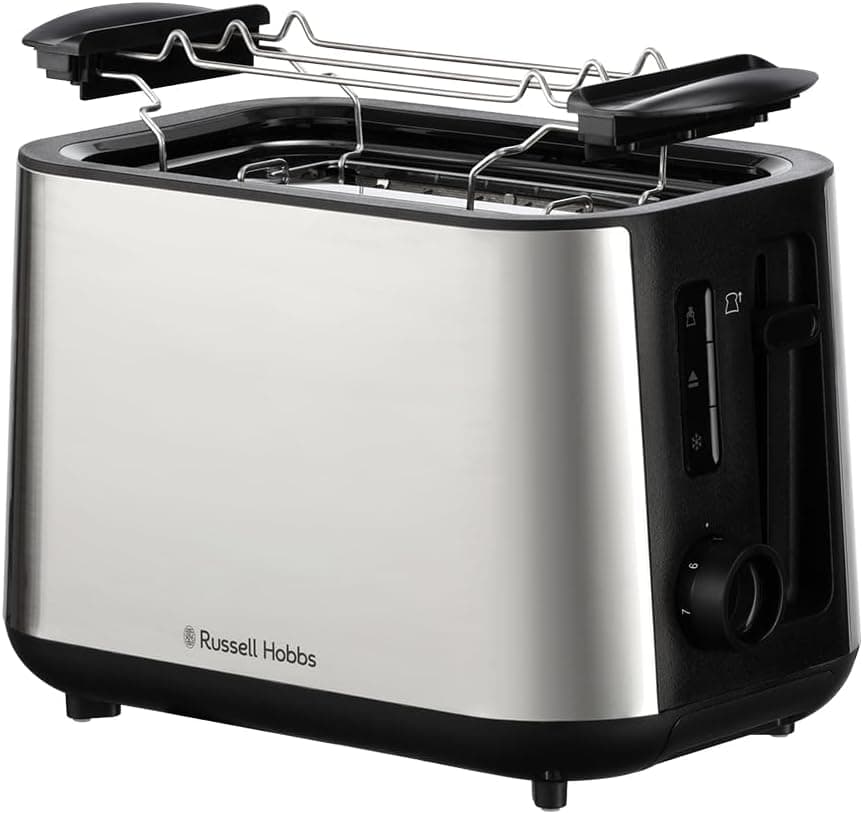 Russell Hobbs Heaton 27390-56 | Torradeira em inox com ranhuras largas e 6 níveis de tostagem