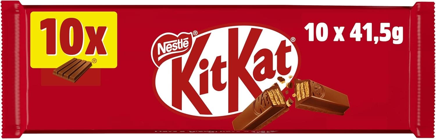 Kit Kat Cobertura de chocolate com leite (67,2%) - 41,50 g x 10