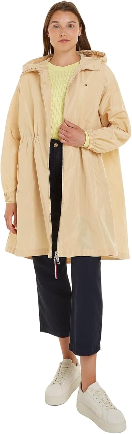 Tommy Hilfiger Parka corta-vento para mulher Windbreaker repelente de água