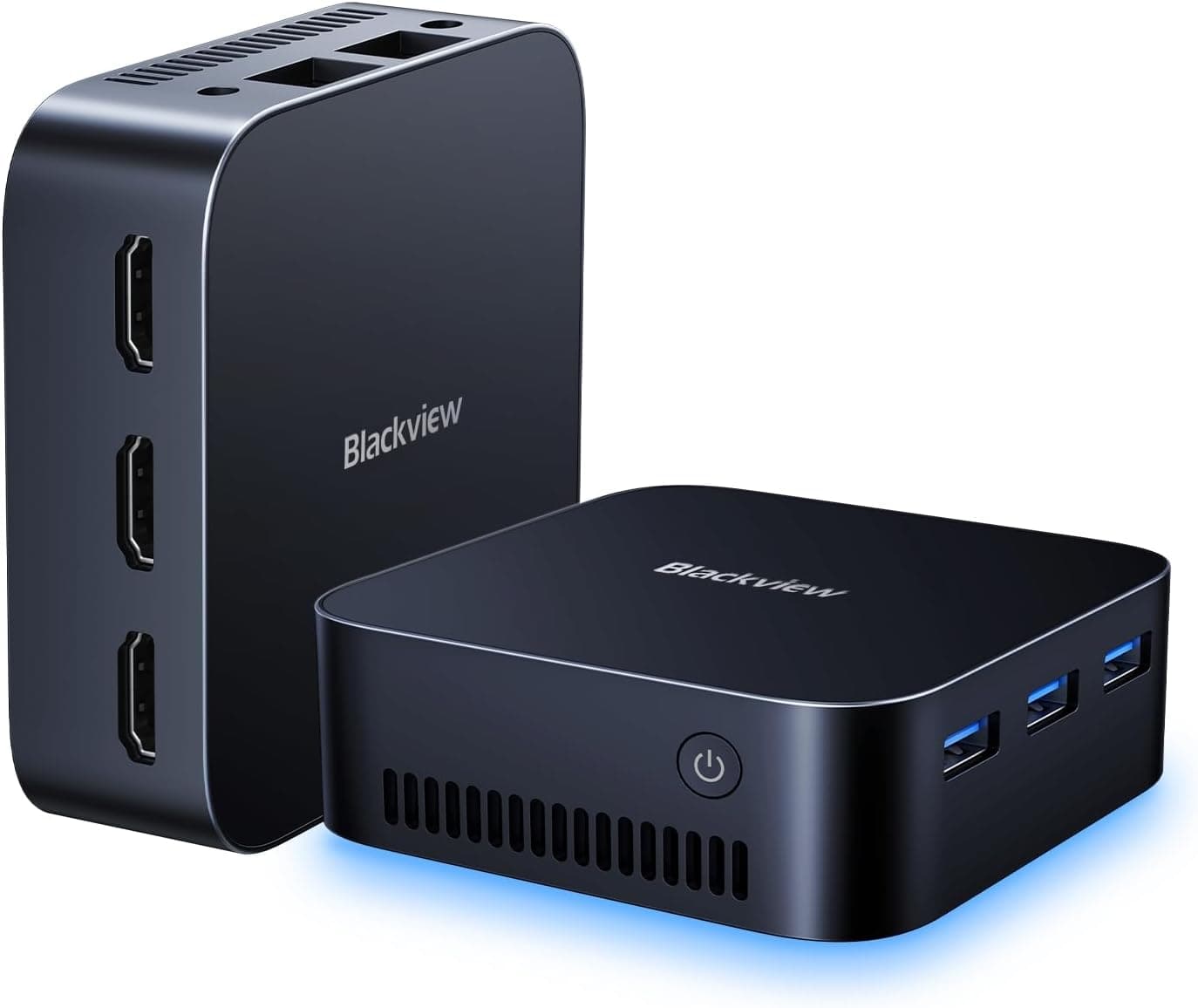 Blackview MP80 Mini PC Intel 12th N97 (até 3,6 GHz), 16 GB LPDDR5 512 GB M.2 SSD Mini computador de secretária, compatível com LAN dupla, 3  HDMI, USB 3.0, WiFi 2.4/5G, 4K UHD