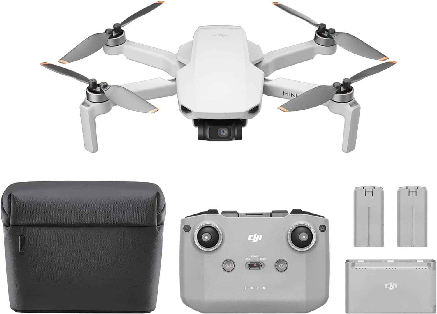 DJI Pack Mini 4K Voe mais, drone 4K UHD, menos de 249 g, estabilização em 3 eixos, transmissão de vídeo a 10 km, retorno automático, 3 baterias durante o máximo tempo. de voo de 93 min, Mini 2SE 4K,