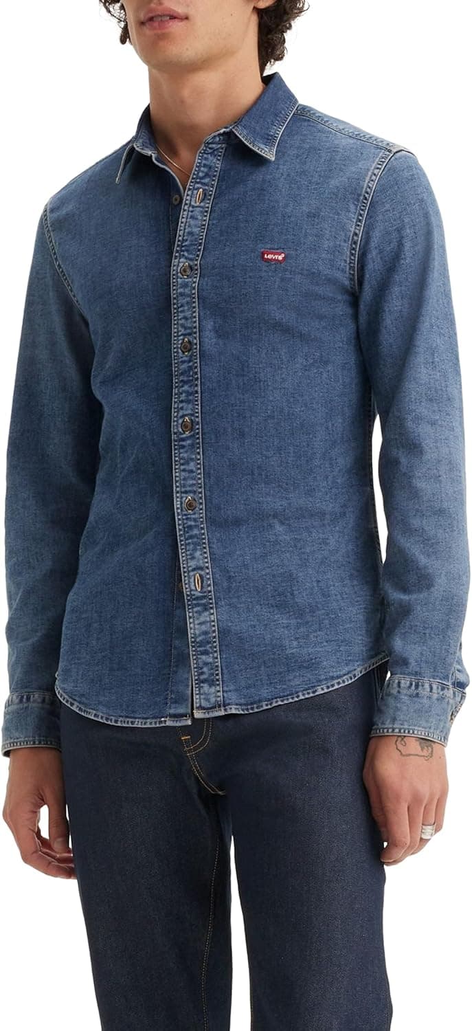 Levi's Long-Sleeve Battery Housemark Slim camisa de ganga para homem