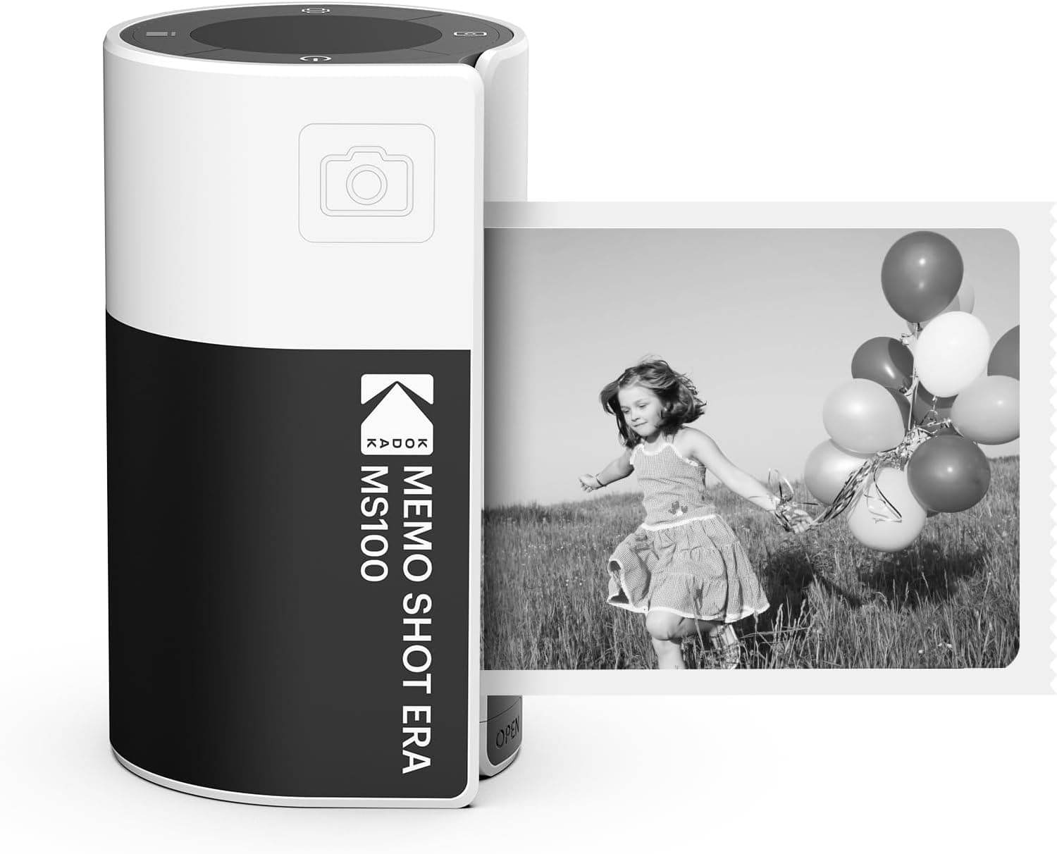 KODAK Memo Shot ERA - Câmara digital instantânea e impressora de etiquetas fotográficas, cor branca (câmara com 1 rolo de cartucho de etiquetas One-Touch)