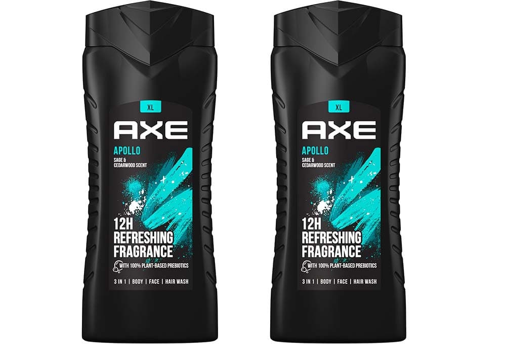 Axe Gel de duche para homens Apollo com uma fragrância de outro mundo, 400 ml x 2