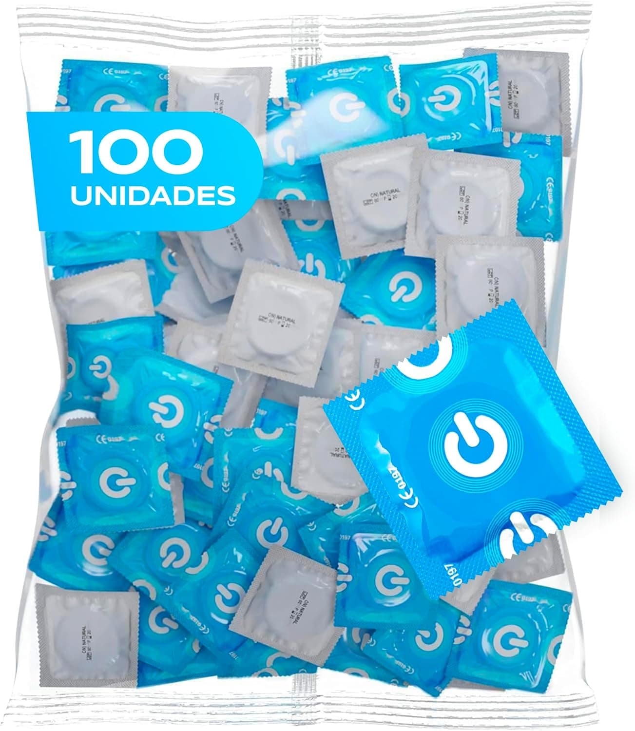 ON) Preservativos Clinic - sem lubrificante I 52 mm de largura I embalagem de 100 unidades I preservativos premium secos I espessura de parede de 0,07 mm I preservativos veganos 