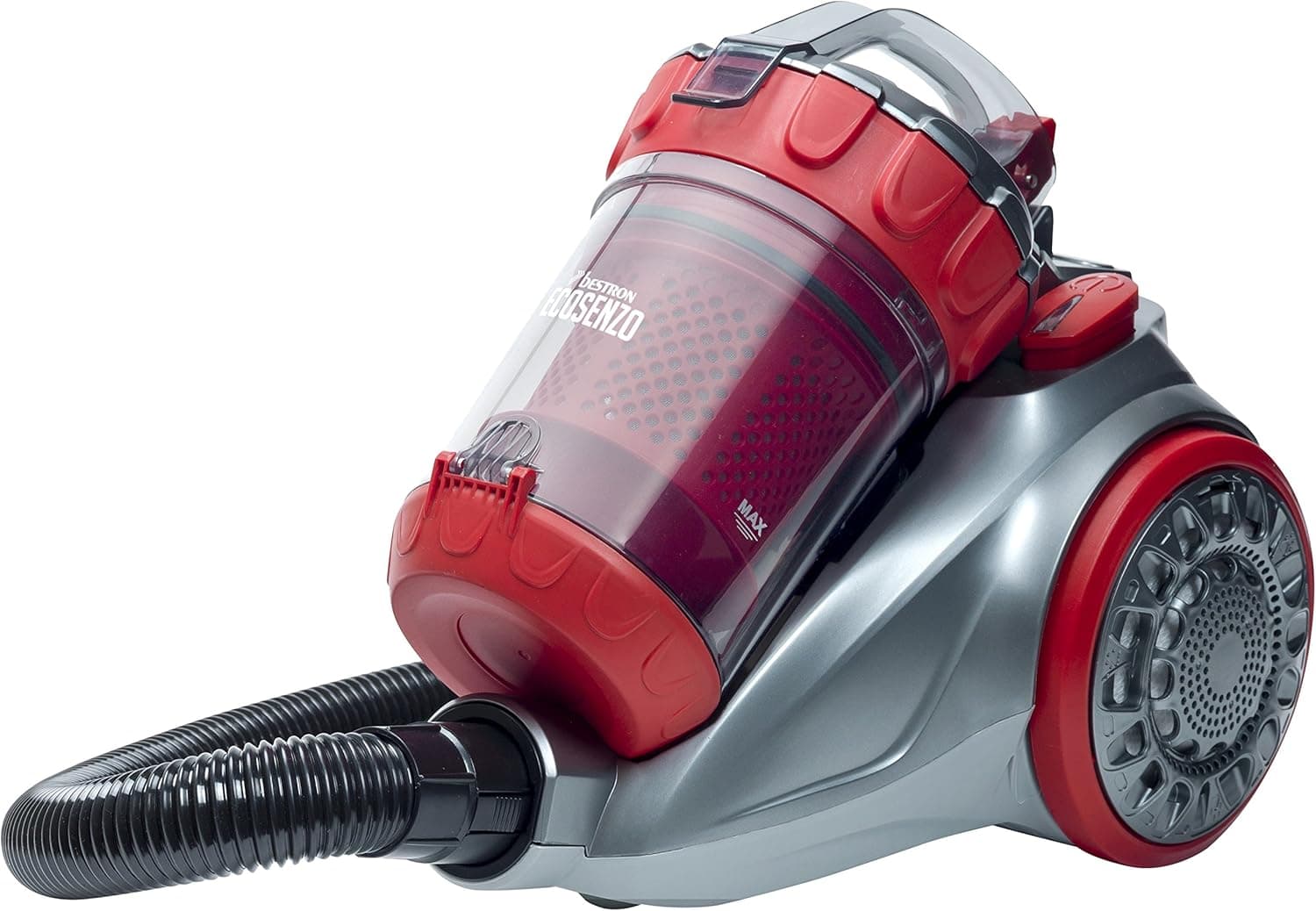 Bestron Aspirador sem bolsa, Âmbito: 7,5 m, capacidade: 1,5 l, 700 Watts, prateado/vermelho