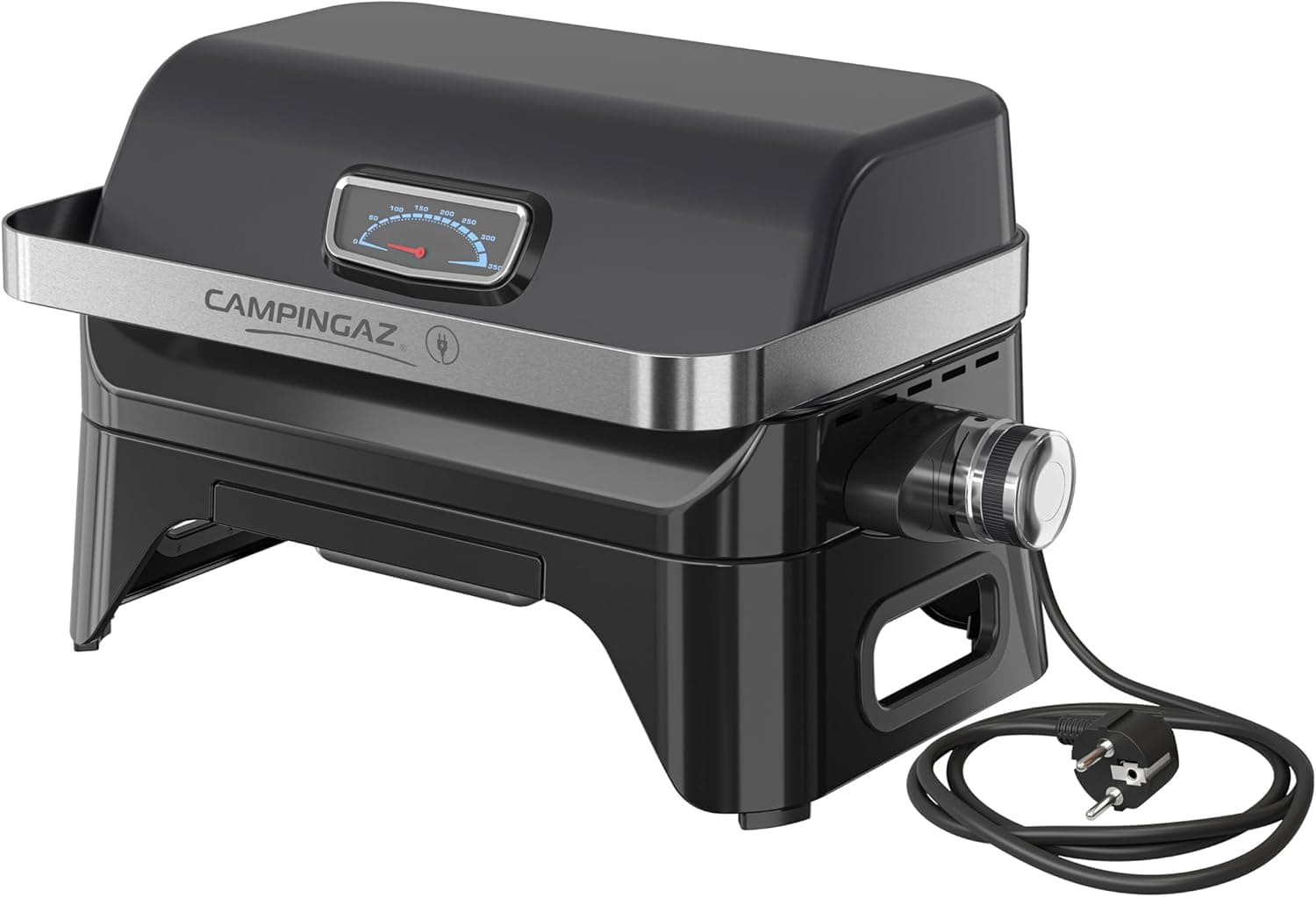 Campingaz Grill de mesa Attitude2go Electric | Churrasco elétrico para interiores e exteriores, portátil, 2200 W, grelha de ferro fundido, para 4 pessoas | Para varanda e acampamento