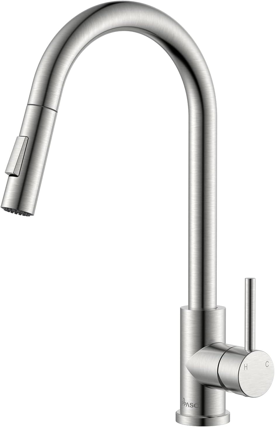 APPASO Torneira de cozinha, torneira de cozinha com chuveiro extensível, torneira mono-comando com 2 modos de pulverizador, torneira de cozinha sem chumbo aço inoxidável 360 °