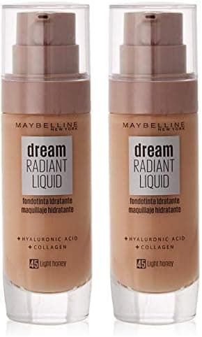 MAYBELLINE Dream Satin Liquid, base de maquilhagem líquida com soro hidratante, tom 045 mel, 30 ml (embalagem de 2)