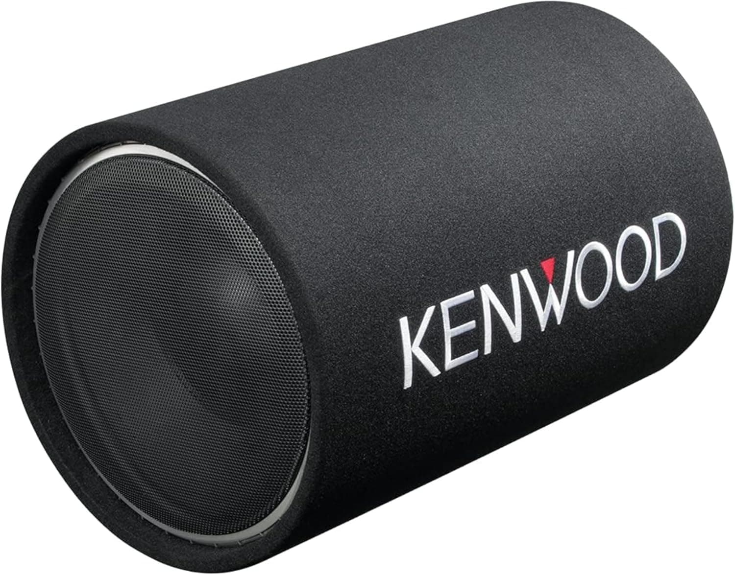 KENWOOD KSC-W1200T Subwoofer tubular - subwoofer de tamanho compacto e formato de tubo, com correias para instalação rápida e fácil no carro. Potência nominal de 200 W e potência de pico de 1200 W