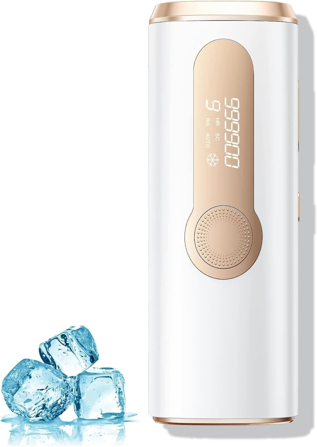Depiladora a laser IPL com refrigeração, função inovadora 3 em 1, 9 níveis de energia, 999,900 Flashes, depiladora luz de pressão indolor para todo o corpo 