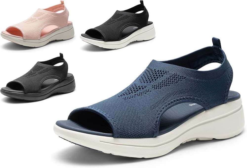 DREAM PAIRS | Sandálias desportivas de malha para mulher com sola EVA leve e respirável