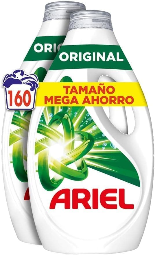 Ariel Detergente máquina de lavar líquido 160 lavagens (4 x 40), original, sabão limpeza melhorada em ciclos mais frios com a tecnologia exclusiva de limpeza a frio