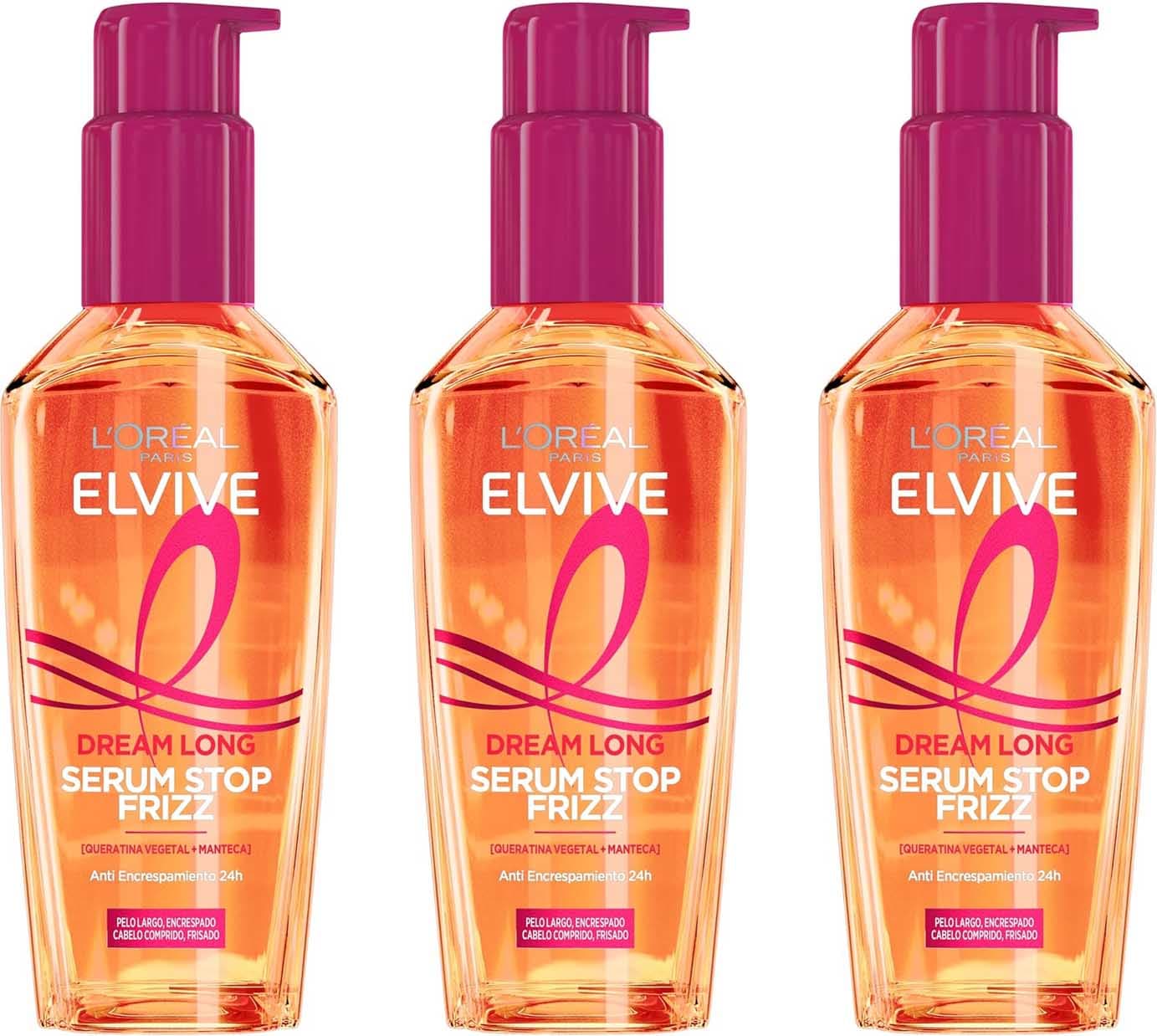 L'Oreal Paris Elvive Dream Long Sérum Stop Frizz Anti-encolhimento, 100 ml x 3