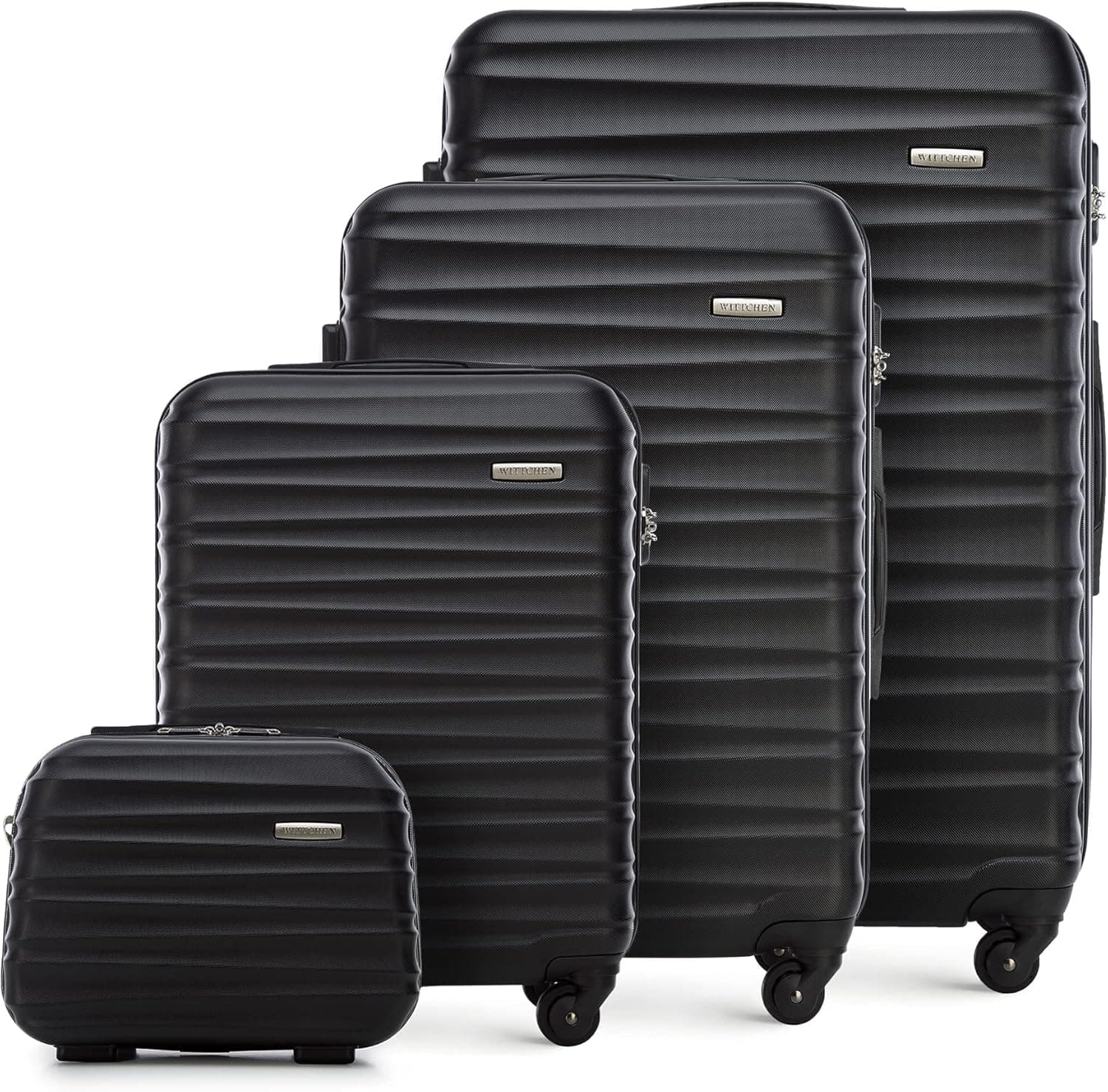 WITTCHEN Conjunto de 4 malas de viagem  - bagagem de mão, mala de cabine, mala de ABS com 4 rodas giratórias, fechadura de combinação, alça telescópica