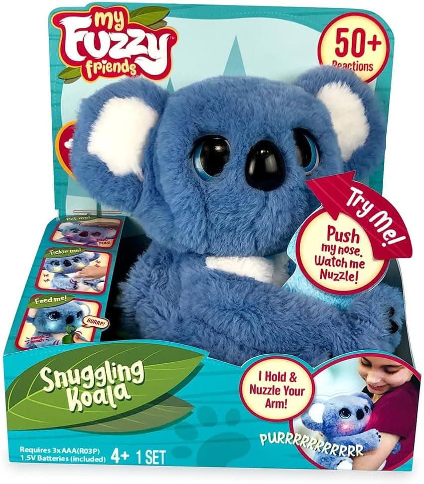 My Fuzzy Friends Peluche interativo de Koala com mais de 50 reações, de 26 cm, abraça, move-se, tem luz e som, a partir de 4 anos, desenvolvimento afetivo e emocional, famosa (700016893)
