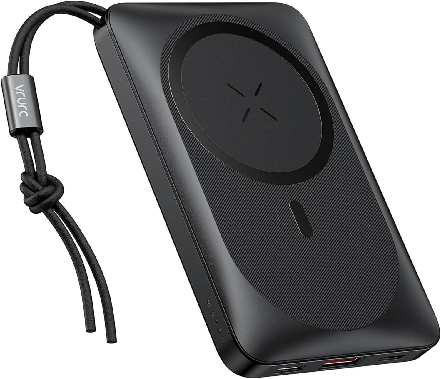 VRURC Bateria externa 10000 mAh, banco de energia sem fios magnético, 22,5 W USB-A, PD 20 W USB-C Powerbank carregamento rápido, compatível com iPhone 12/13/14/15/16 Pro/Pro MAX