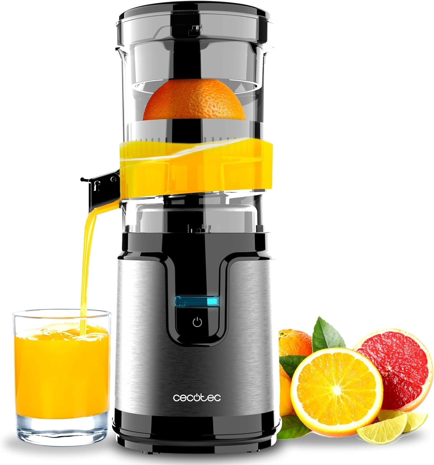 Cecotec Espremedor de laranja elétrico de torre essencial TowerAdjust Easy Steel. 140 W