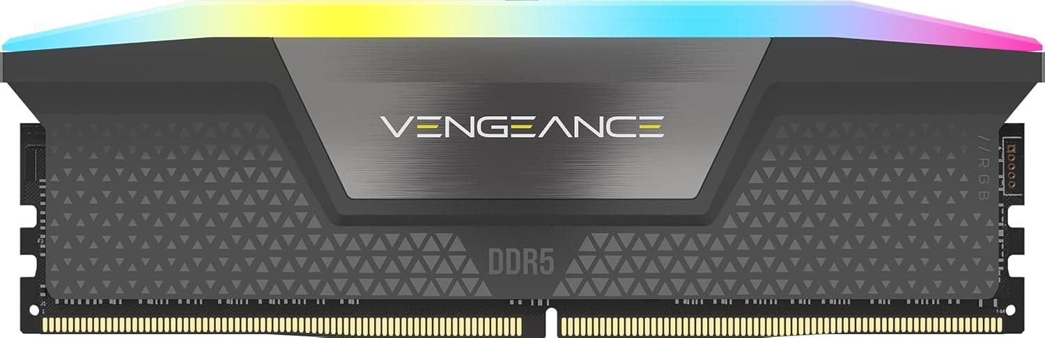 CORSAIR Vengeance RGB DDR5 RAM 16 GB (1 x 16 GB) 5200 MHz CL40-40-40-77 1,25 V AMD Expo Intel XMP 3.0 memória de computador de mesa, cinzento (CMH16GX5M1B5200Z40)
