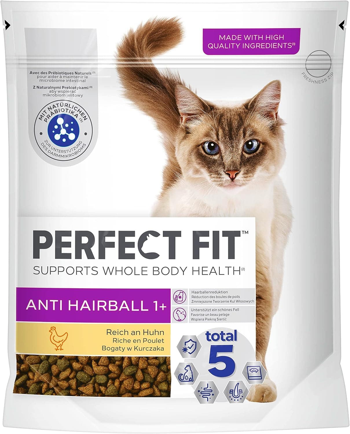Perfect Fit Anti Pellets | Ração seca para gatos adultos com frango 750 g