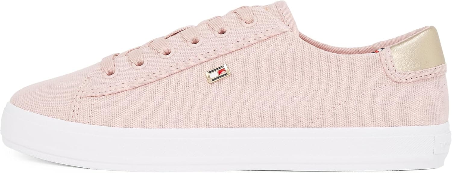 Tommy Hilfiger Sneaker com sola vulcanizada mulher Canvas Lace Up elegante