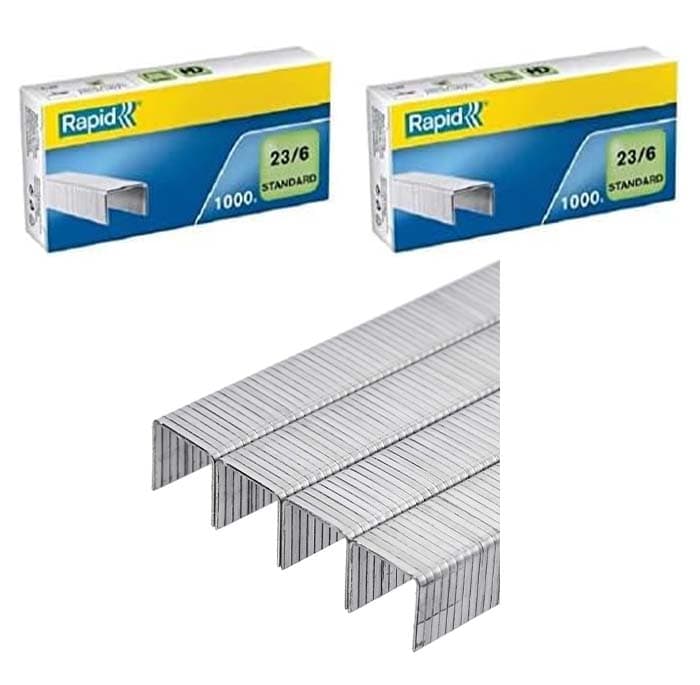 RAPID 24869100 - Agrafos galvanizados, 23/6 mm padrão, 1000 agrafos x 2