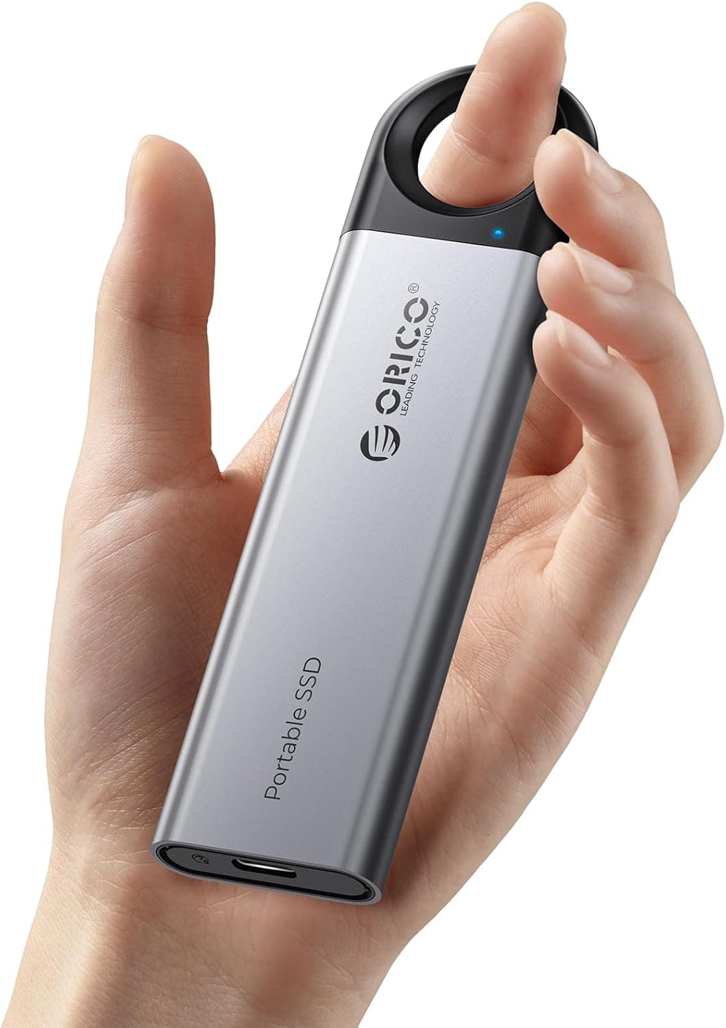 ORICO SSD Externo 512 GB até 1050 MB/s, disco rígido externo SSD com orifício para pendurar e cabo USB C e A 2 em 1, SSD portátil USB3.2 Gen2 compatível com iPhone 15 Series/Mac/PS5/Xbox - C10
