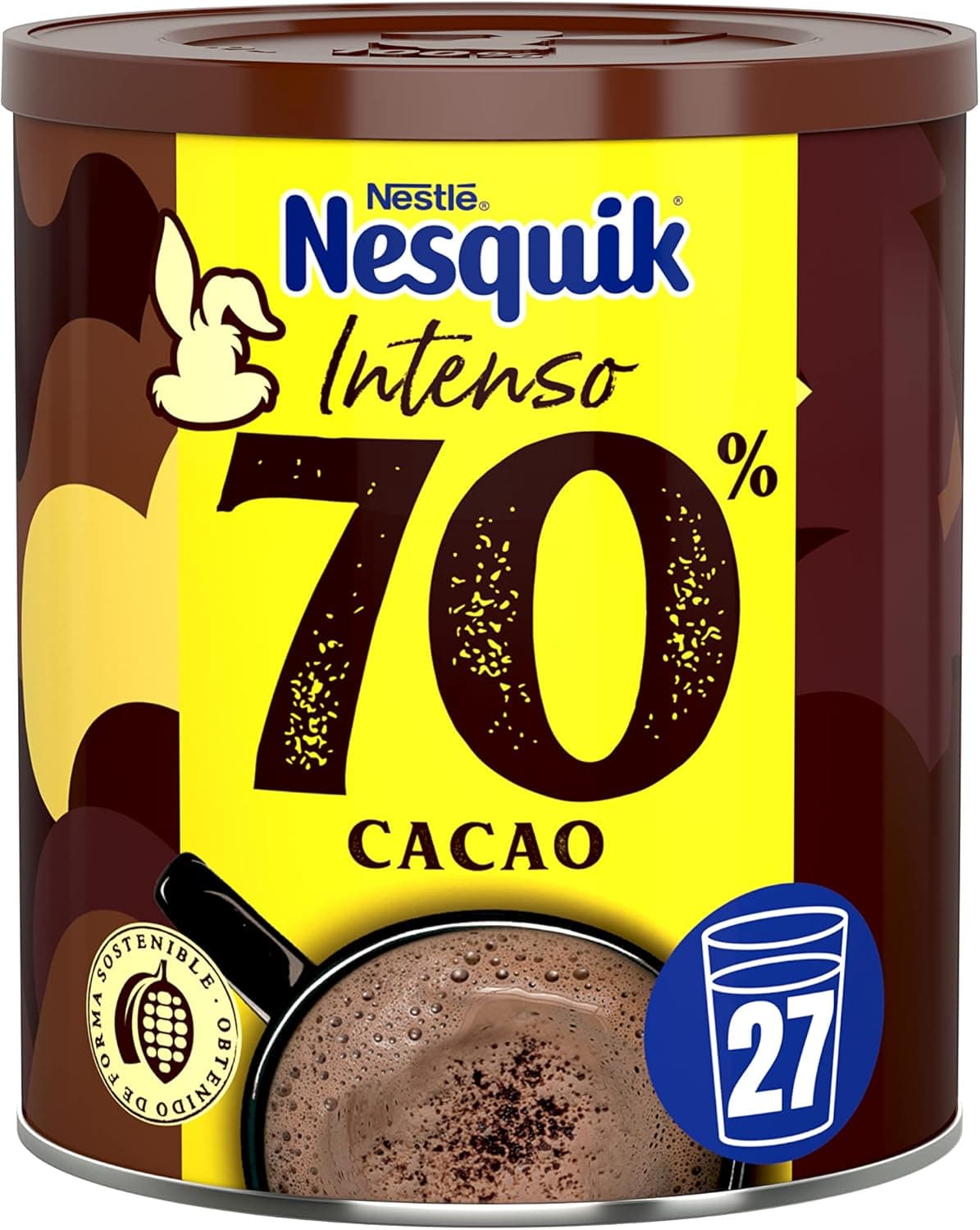 NESTLÉ NESQUIK Intense | Cacau solúvel 70% de cacau em lata 300 g