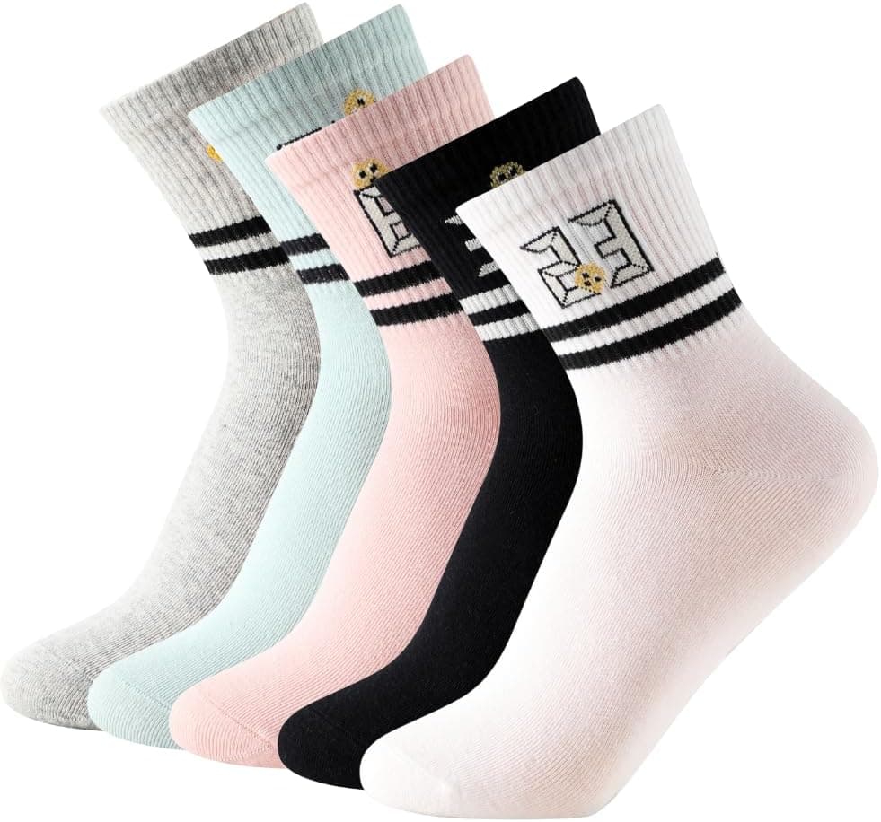 Meias estampadas até a panturrilha para mulheres, pacote com 6 pares