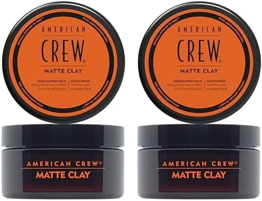 American Crew Matte Clay, cera mate cabelo homem fixação média alta, cera com acabamento mate, modelador de cabelo com argila e fixador de cabelo em massa, 85 g (embalagem de 2)