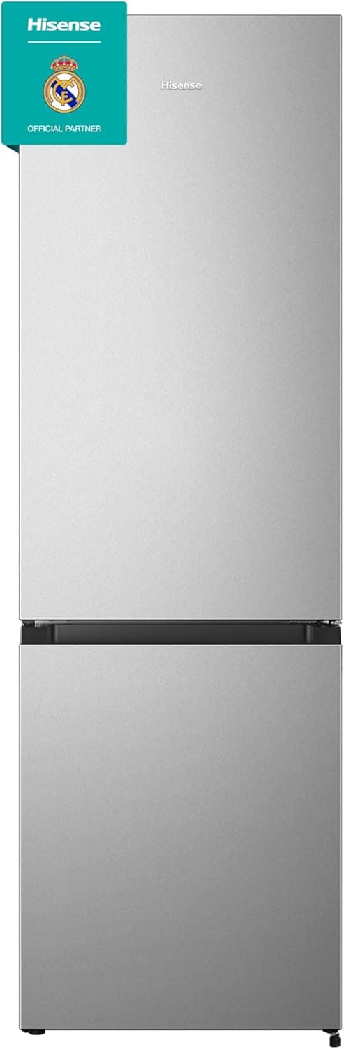 Hisense RB343D4CDE Frigorífico combinado cíclico, 269 l, classe E, largura 55 cm x altura 180 cm, porta reversível, abertura de portas de 90º, iluminação LED, gavetas frutas e legumes, grande