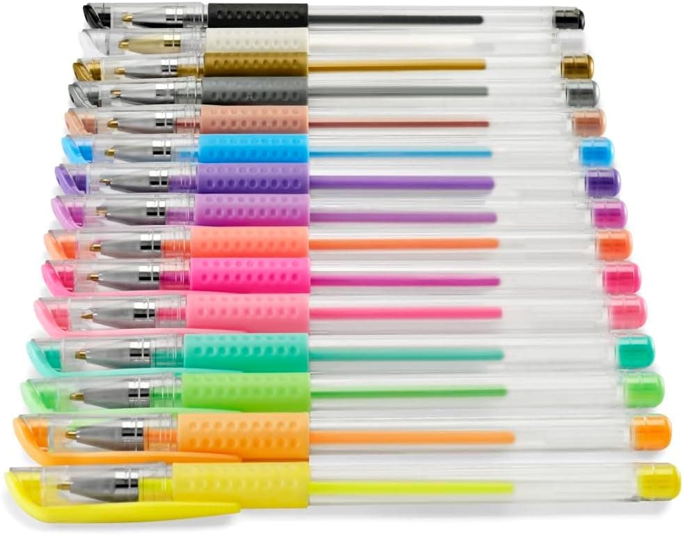 Hama - Caneta de gel (15 unidades), cor pastel e clássica