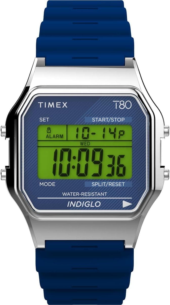 Timex Relógio digital para homem com pulseira de plástico T80