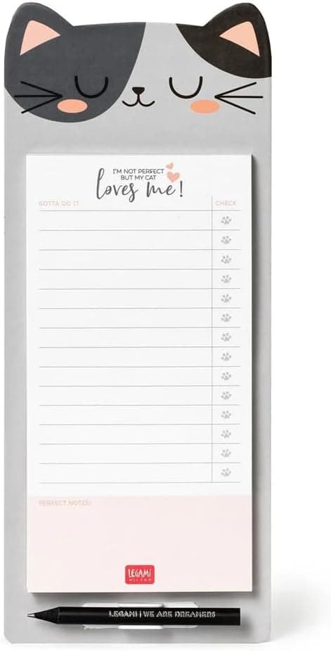Legami Paper Thoughts - bloco de notas com 70 folhas removíveis, branco (kitty), 19 x 11 cm