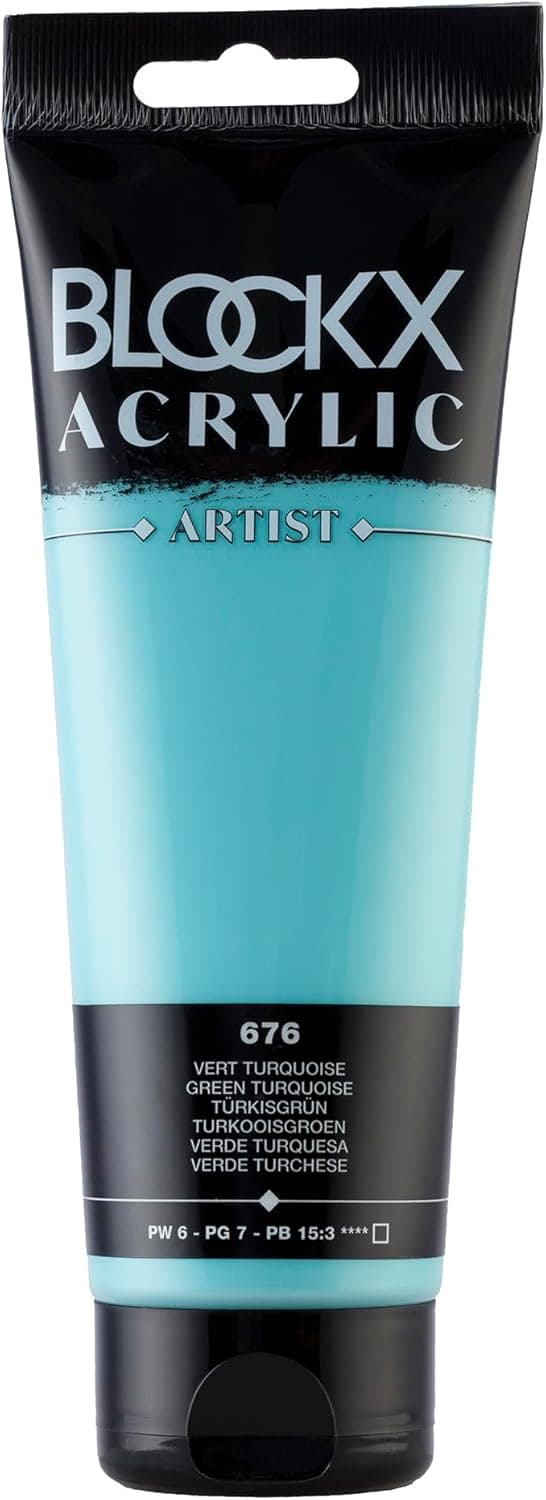 Blockx 61676BXC Acrílico fino opaco e acetinado, verde turquesa PW 6/PG 7/PB 15:3-250 ml