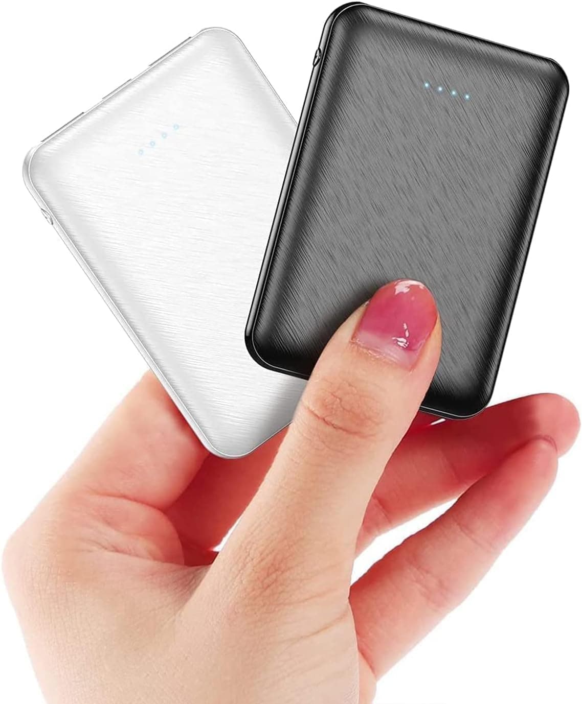 (2 peças) Evaly PowerBank 5000 mAh - carregador portátil ultra compacto com saída 2A - bateria externa de bolso para bateria Huawei, Samsung, Xiaomi e outros